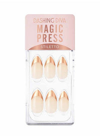 Rose Gold Edge Magic Press French Nails