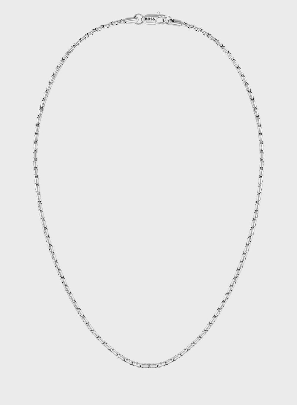 BOSS Evan Men's Necklace: Sleek Stainless Steel Elegance