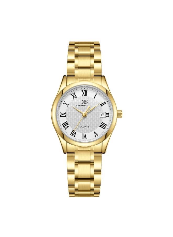 KENNETH SCOTT K25504-GBGW Elegant Analog Timepiece for Women