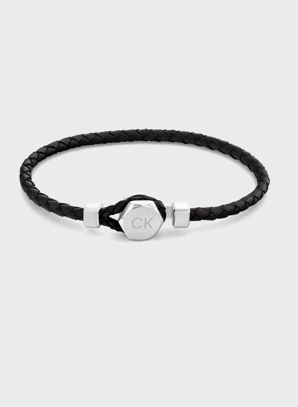 CALVIN KLEIN Latch Men’s Braided Leather Bracelet