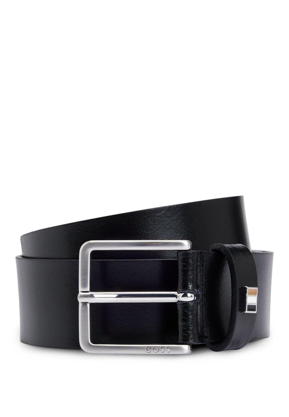 BOSS Italian Leather Signature Stripe Men's Belt