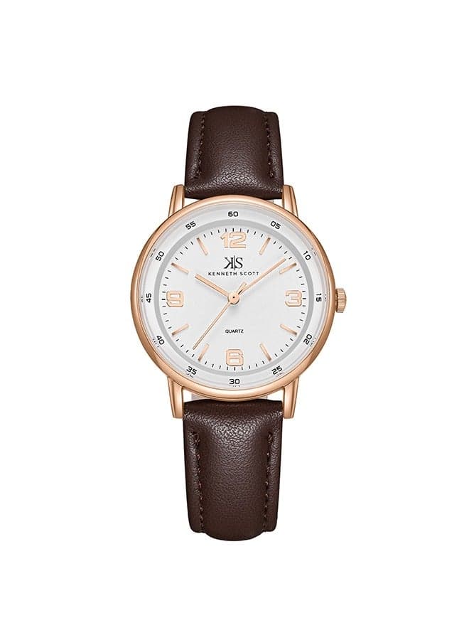 KENNETH SCOTT K23540-RLDW Elegant Rose Gold Analog Watch - 33mm