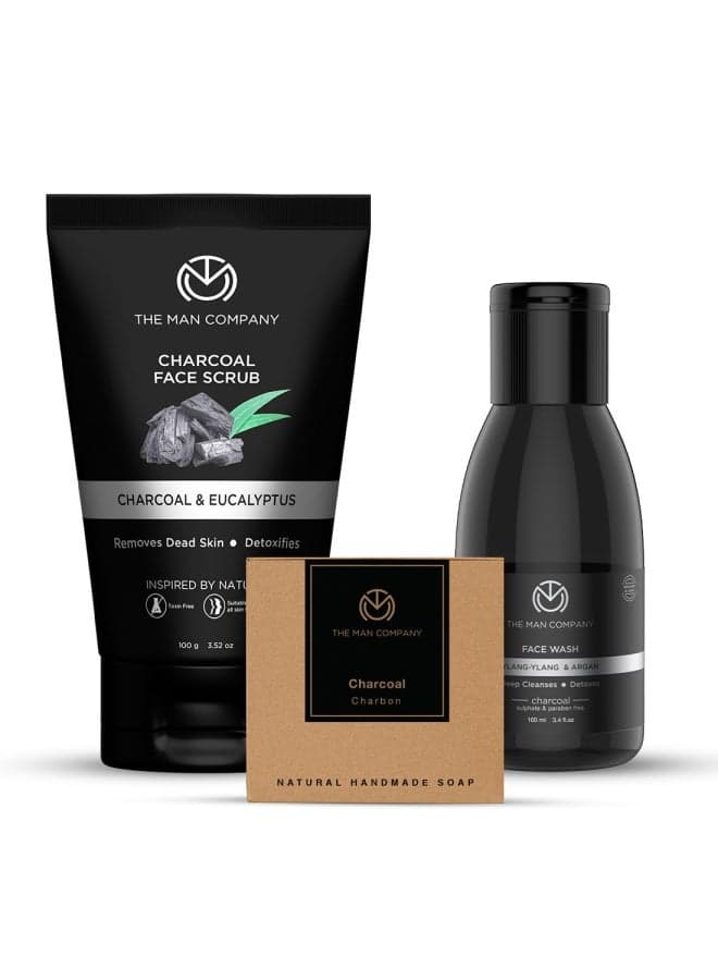 The Man Company Charcoal Essentials - Complete Skincare Trio - Image 1