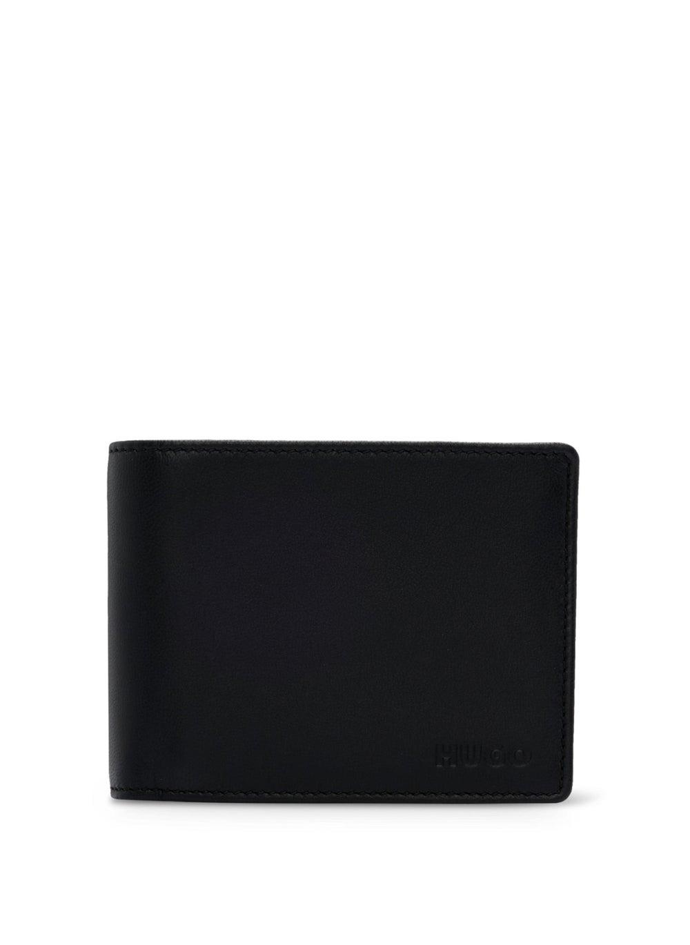 HUGO Men's Elegant Leather Wallet with Embossed Logo