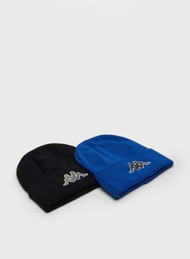 Kappa Embroidered Logo Beanie Cap Twin Pack for Men - Image 1