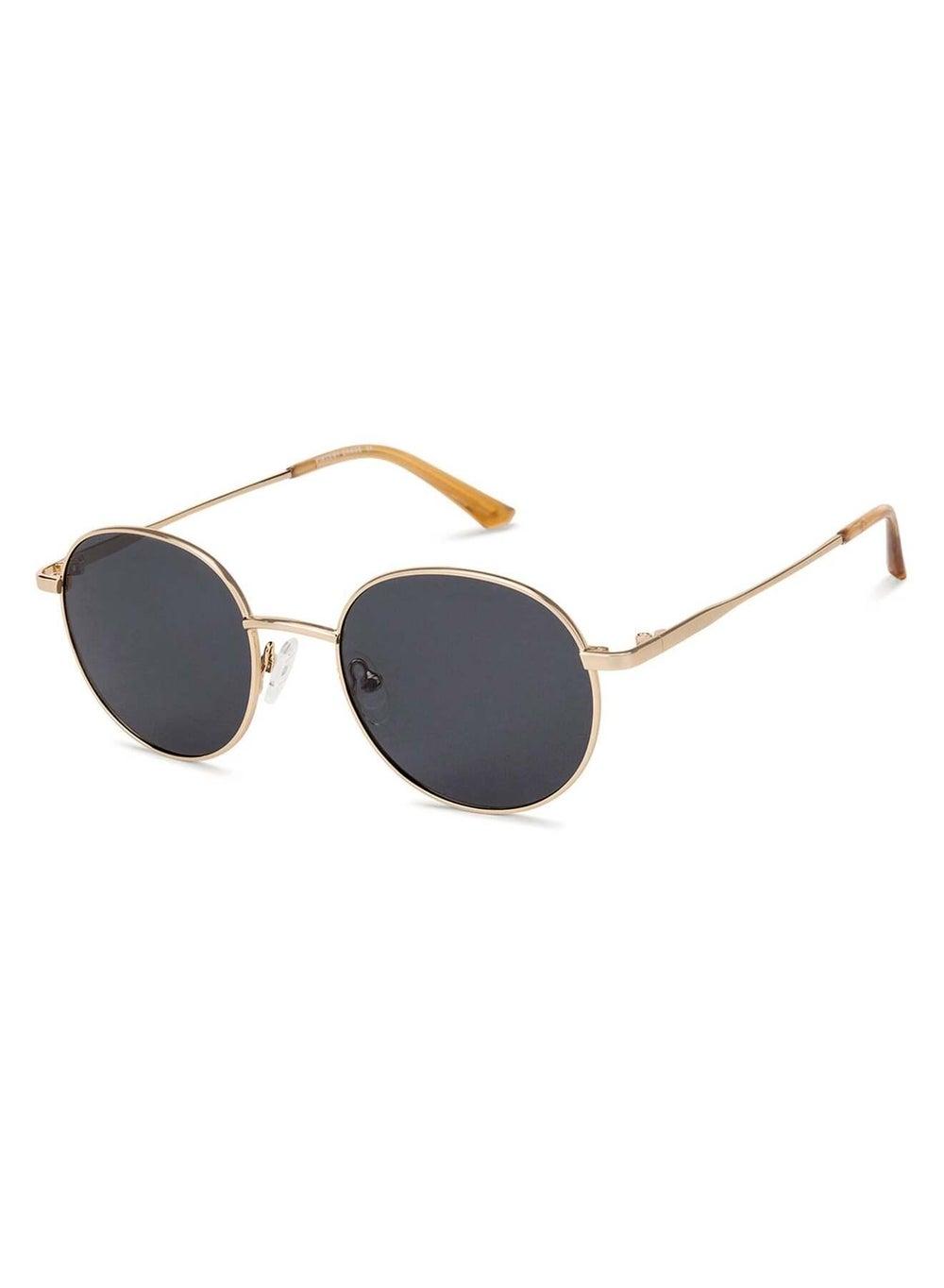 VINCENT CHASE Round Gold Frame Sunglasses with Grey Lenses - Image 1