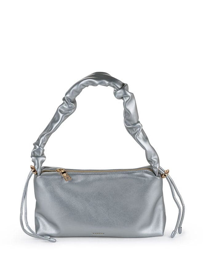 Vincci Silver Elegance Shoulder Bag for Women with Chic Strap