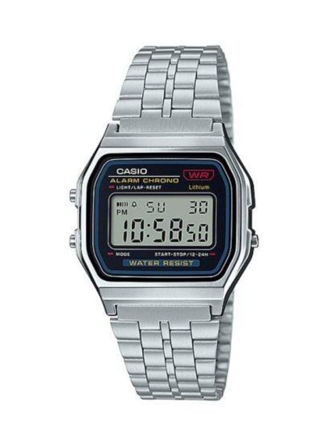 CASIO A159WA-N1DF Elegant Stainless Steel Digital Watch - 37.9mm
