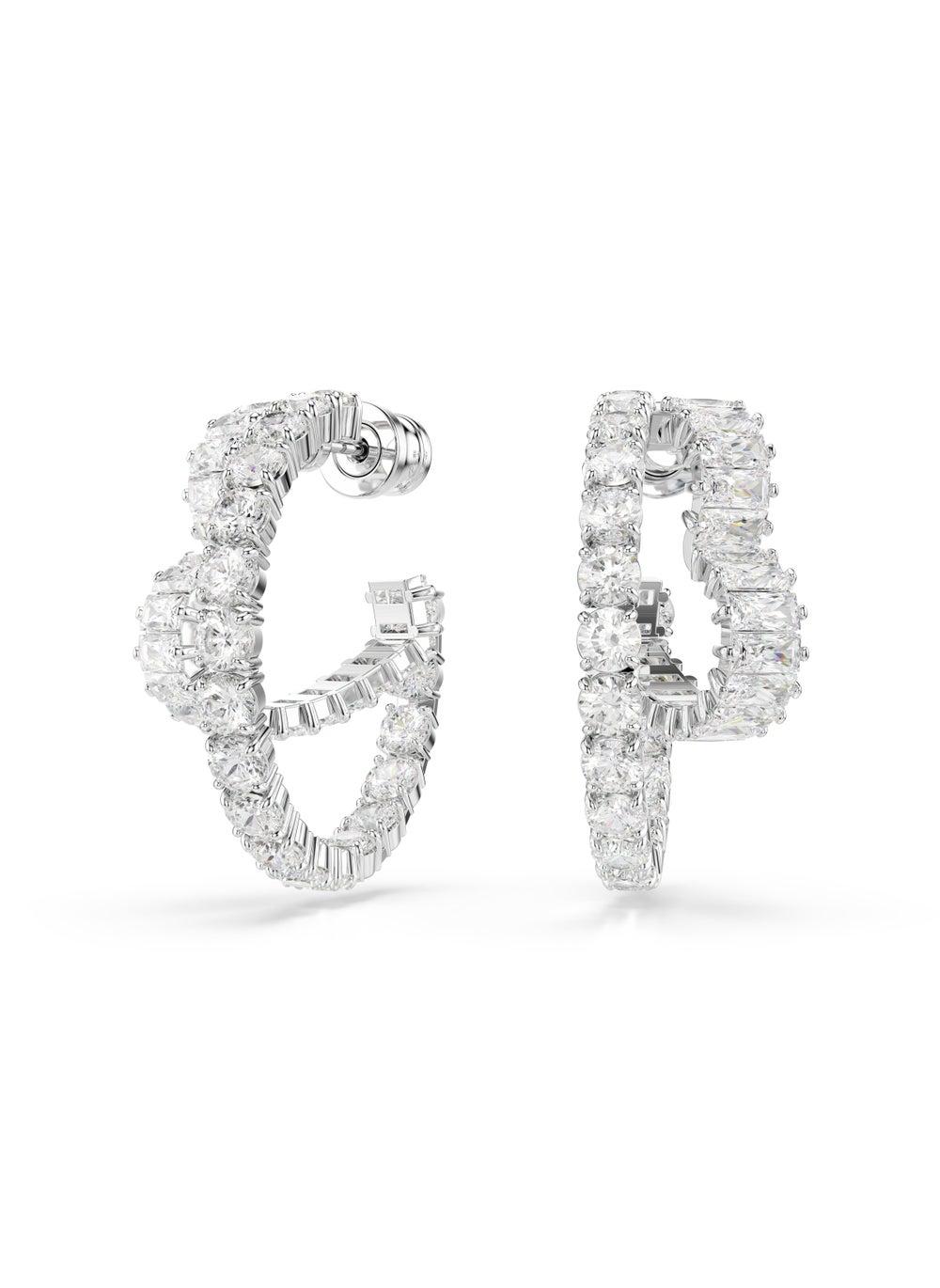 SWAROVSKI Matrix:Pe Heart-Shaped Hoop Earrings