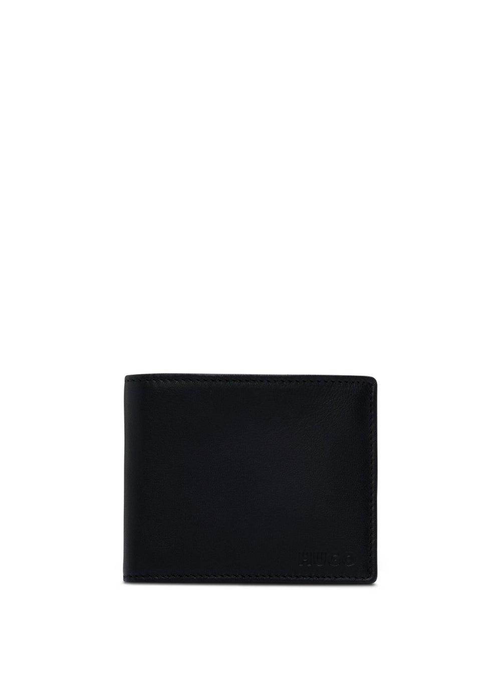 HUGO Men's Leather Billfold Wallet with Eco-Conscious Craft