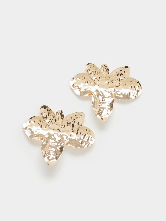 Elegant Oversized Hammered Dangle Earrings by Styli