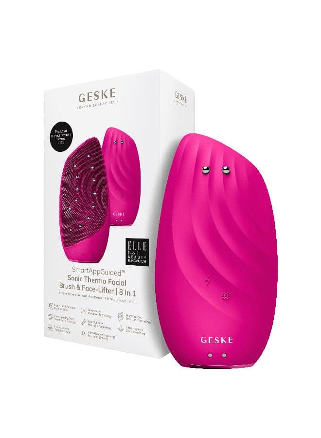SmartApp Sonic Thermo Facial Brush & Face Lifter 8-in-1 - Magenta - Image 1
