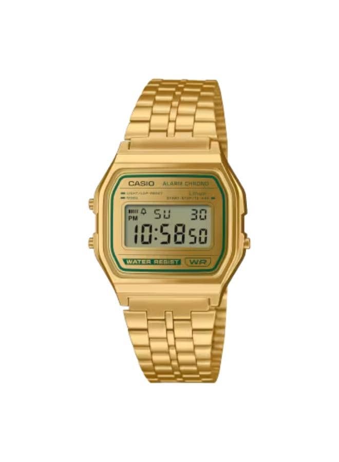 CASIO A158WEGV-9ADF Elegant Gold Digital Unisex Watch - 33.2mm