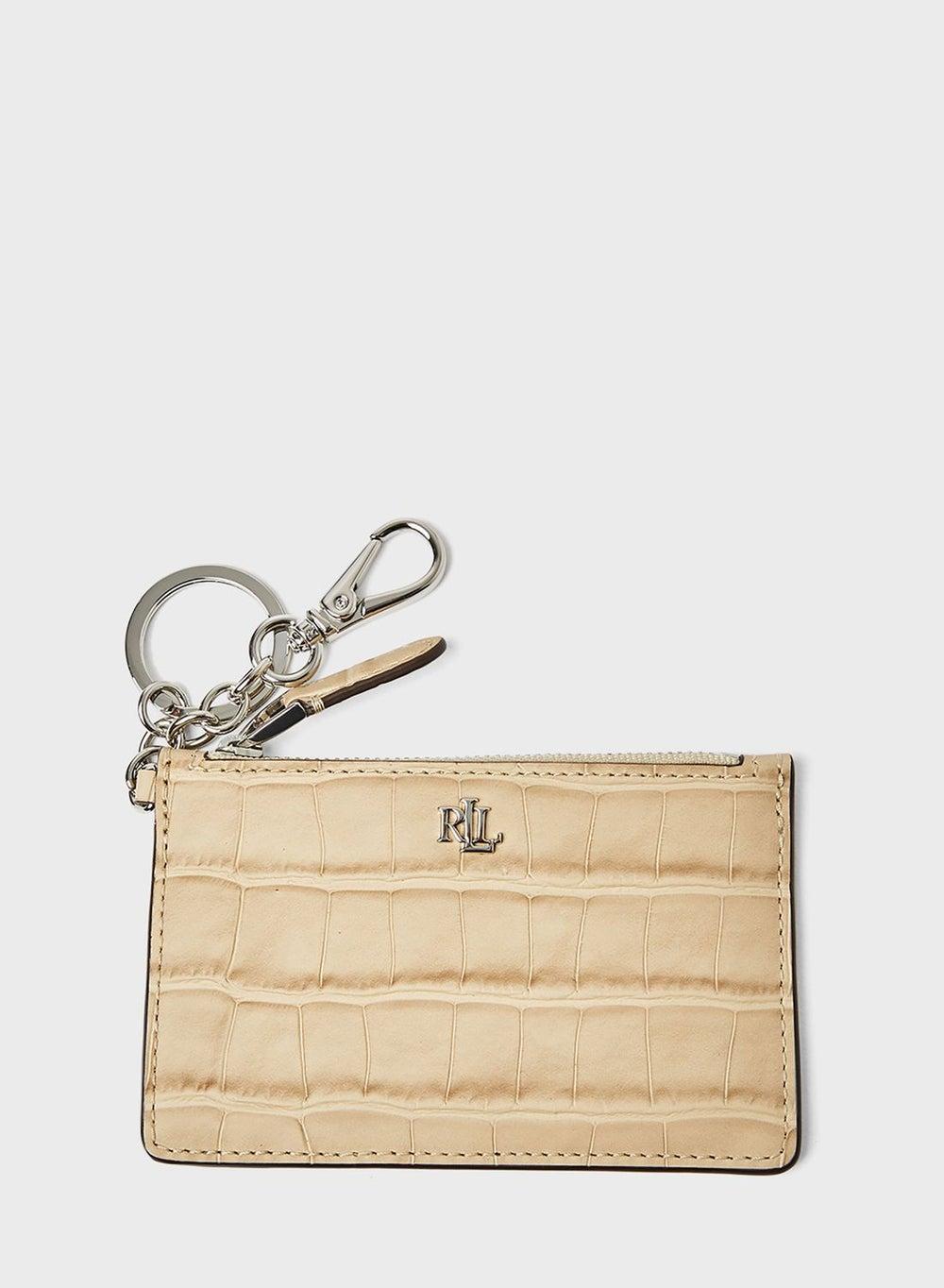 Lauren Ralph Lauren Dryden Croc-Effect Leather Card Holder