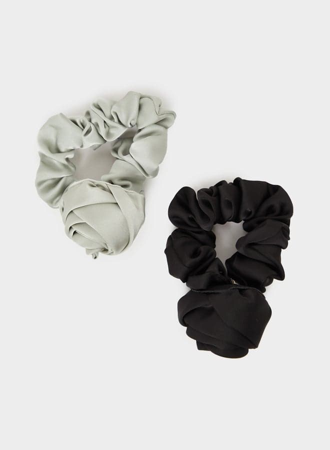 Styli Floral Elegance Scrunchie Set for Women, 2-Pack