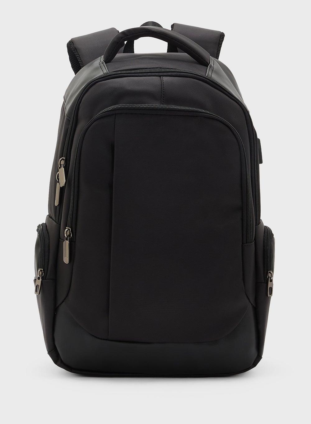 حقيبة ظهر فاخرة مع منظم جيوب ومنفذ USB