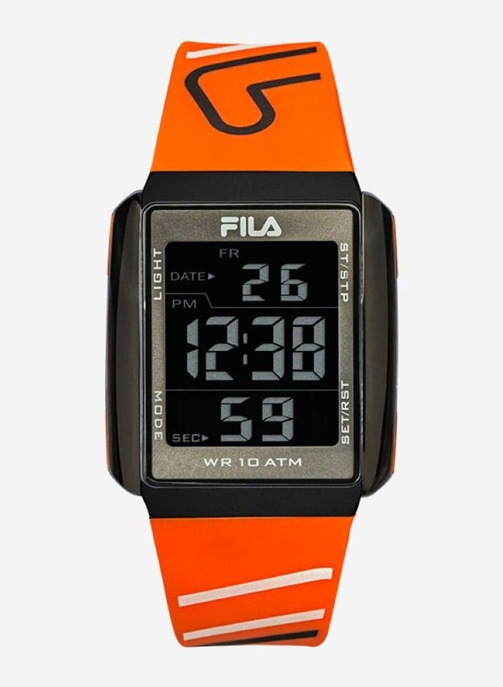 FILA Unisex Chrono Watch - Vibrant Orange Strap 38-325-006