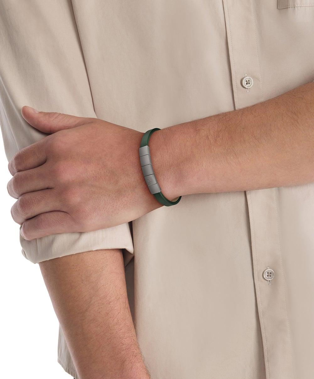 CALVIN KLEIN Sleek Stainless Steel and Leather Men's Bracelet