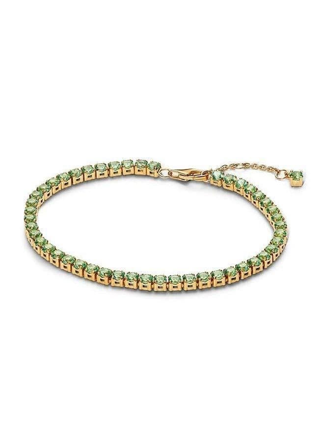 PANDORA Sparkling Green Tennis Bracelet - Radiant Elegance