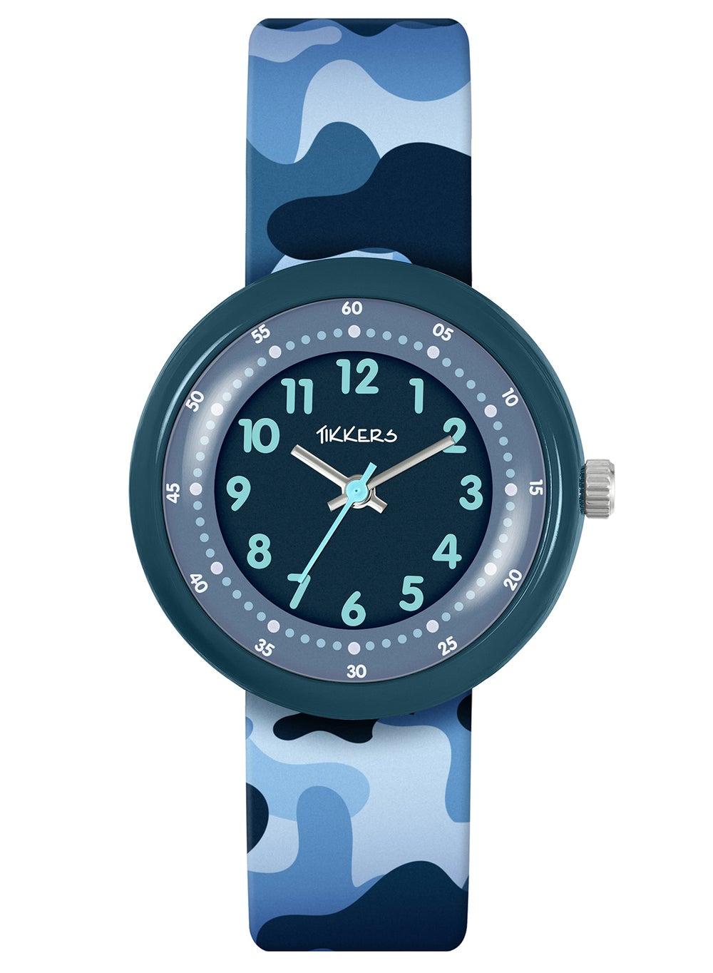 Tikkers ATK1104 Blue Camo Time Teacher Watch for Kids