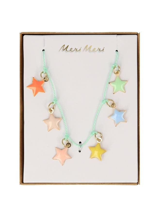 Meri Meri Colorful Enamel Star Charm Necklace - Image 1