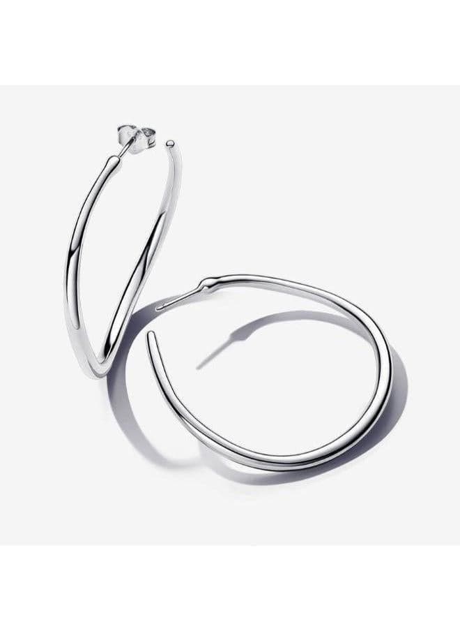 PANDORA Elegance: Sterling Silver Hoop Earrings for Women