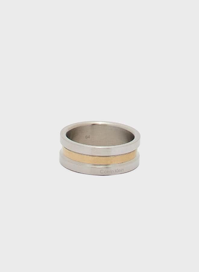 CALVIN KLEIN Two-Tone Channeled Men's Ring
