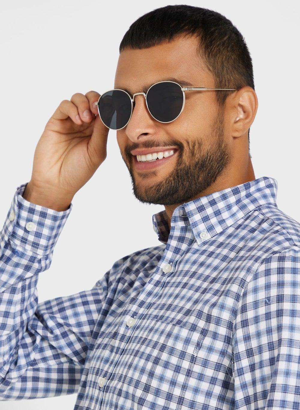 Seventy Five Men's Round Casual Elegance Sunglasses