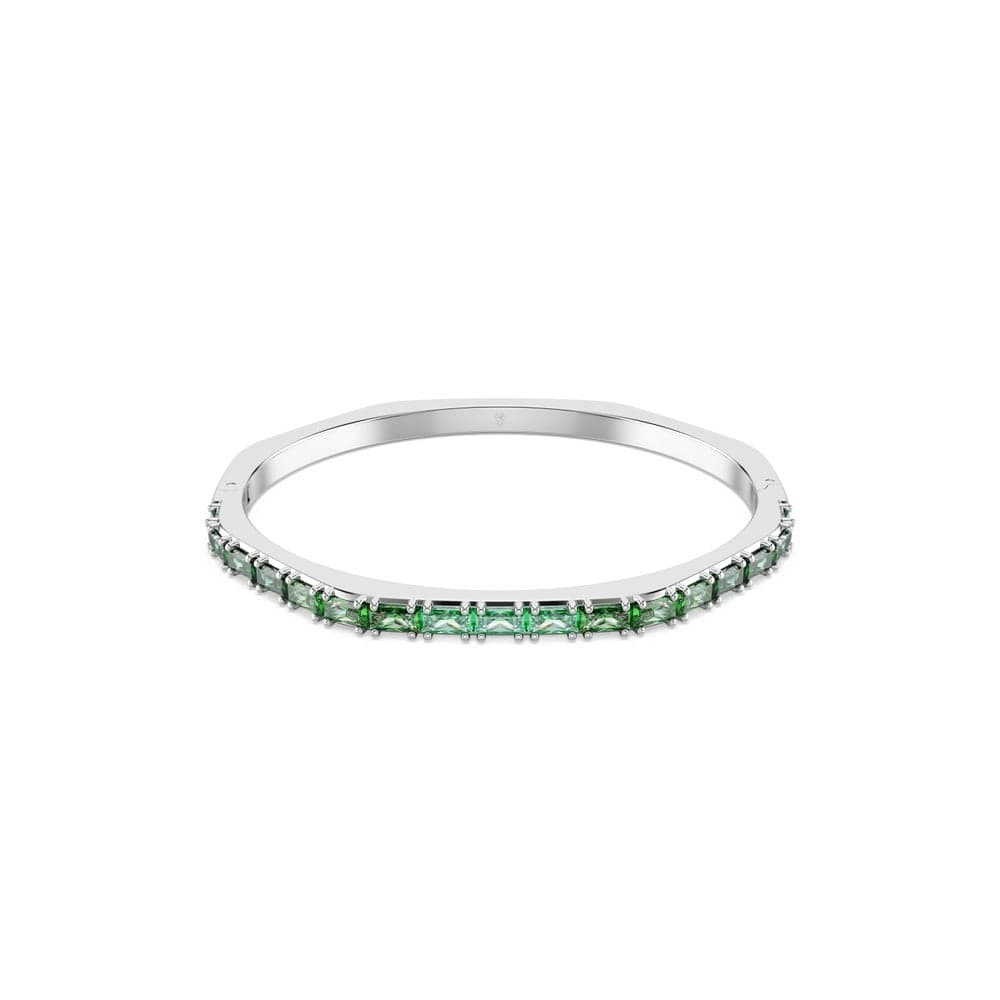 SWAROVSKI Matrix Octagon Hinged Bangle in Rhodium