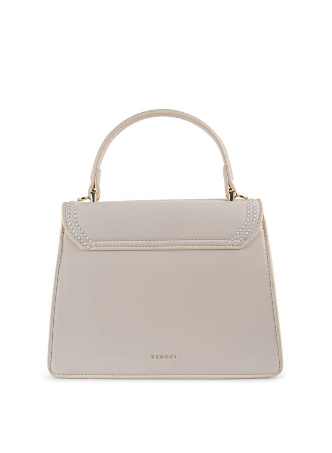 Vincci Beige Elegance Top Handle Shoulder Bag