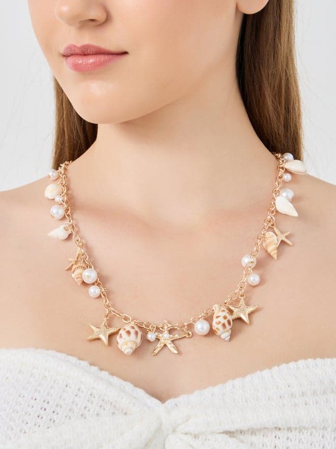 Styli Embellished Sea Charm Women's Chain Belt