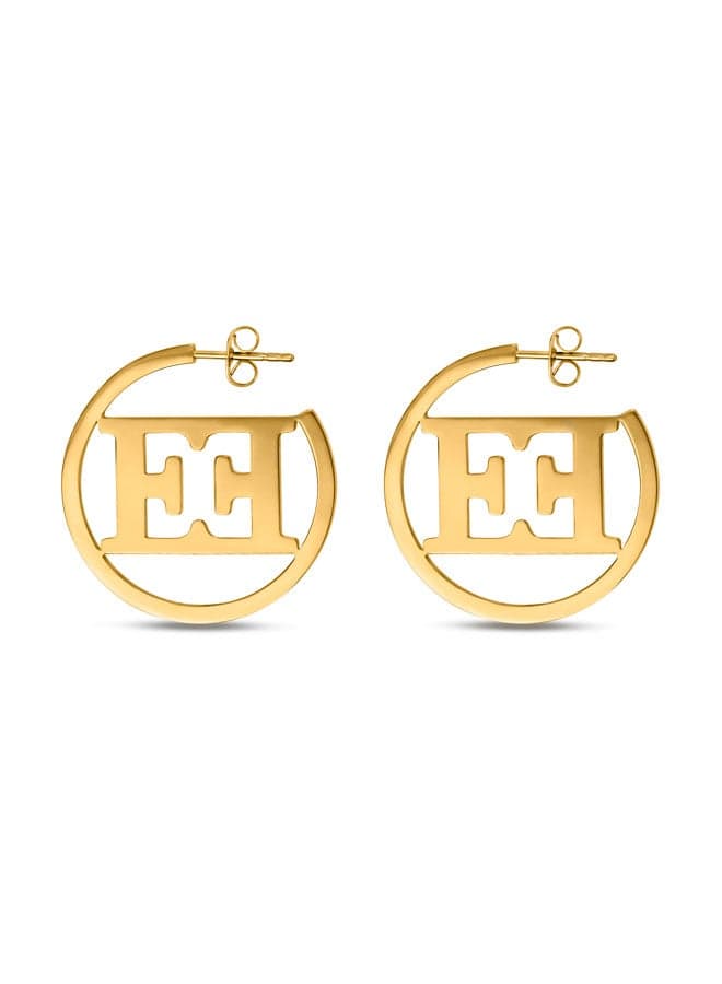 ESCADA Estelle Gold-Plated Logo Hoop Earrings