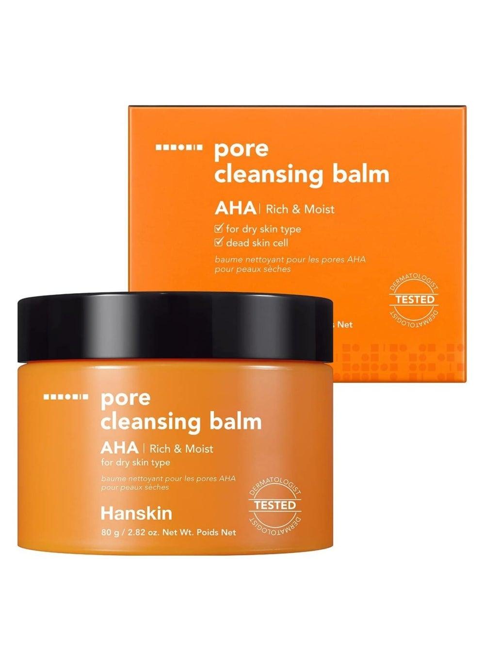 Hanskin Pore Cleansing Balm AHA 80G: Rich & Moist Formula