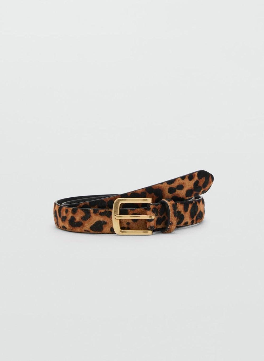 MANGO Chic Animal Print Leather Belt for Women - Image 1