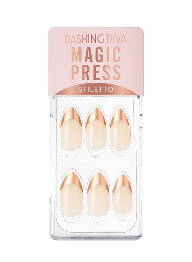 Rose Gold Edge Magic Press French Nails - Image 1