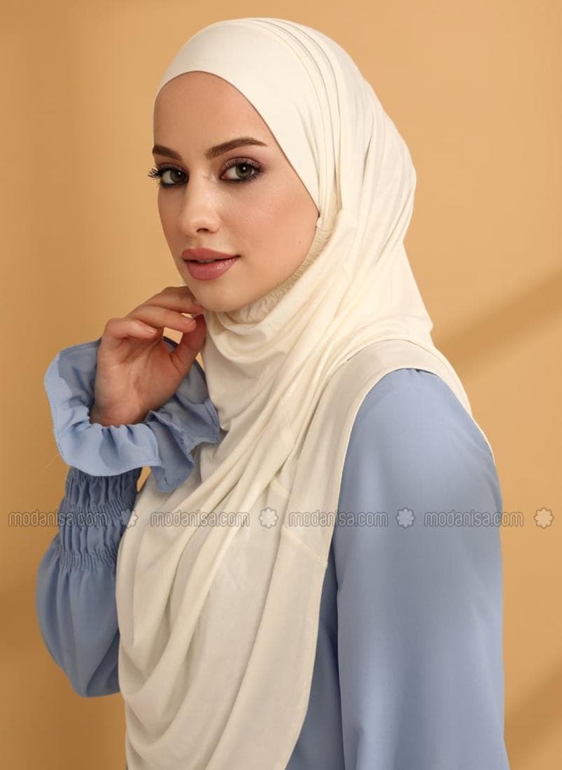 Tuva by Modanisa Ecru Instant Shawl Scarf for Women