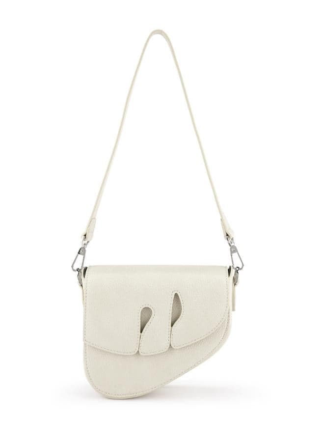 Veganologie White Pebble Crossbody — Eco-Elegant from Bamboo