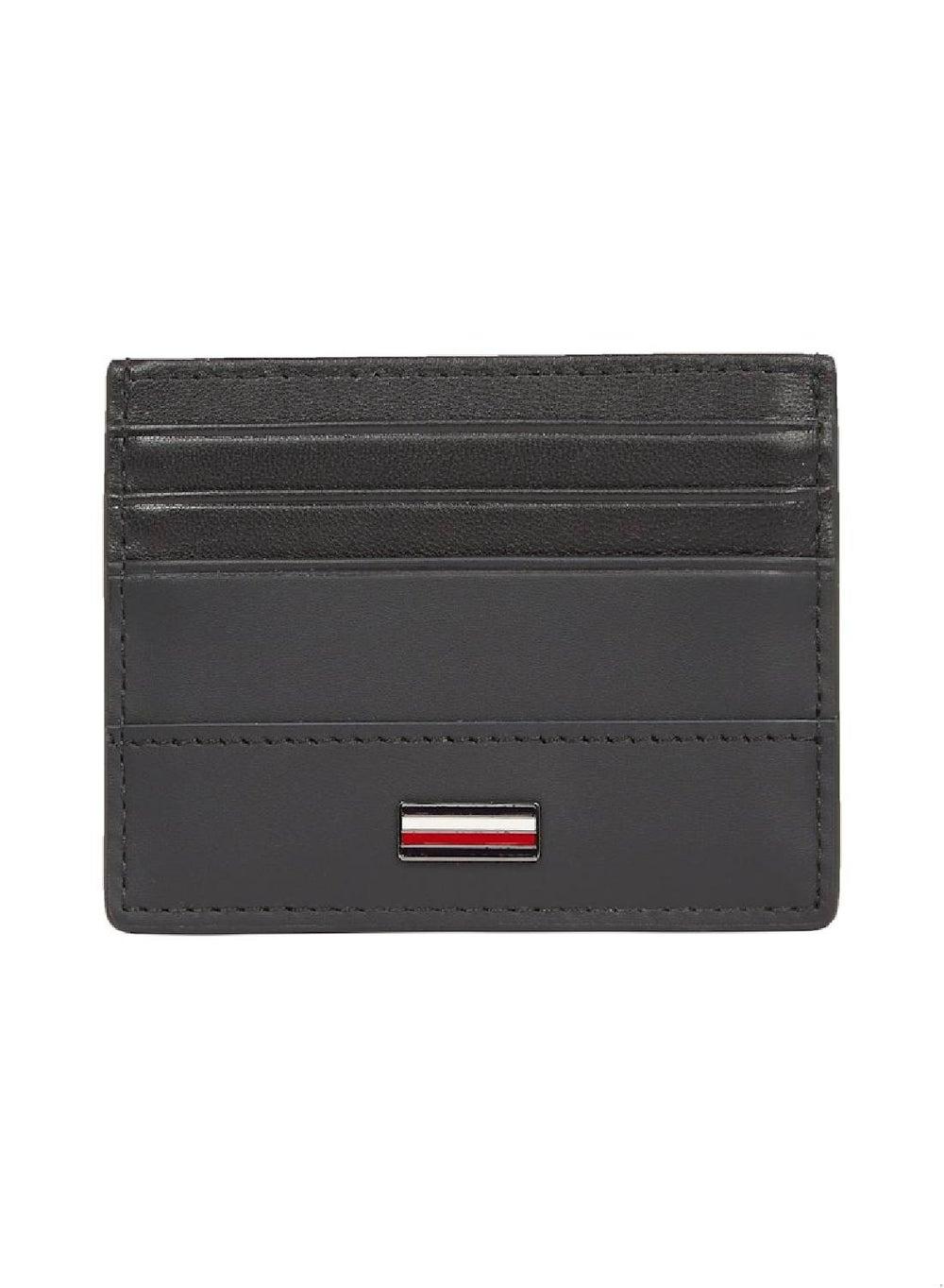 TOMMY HILFIGER Corporate Black Leather Card Holder