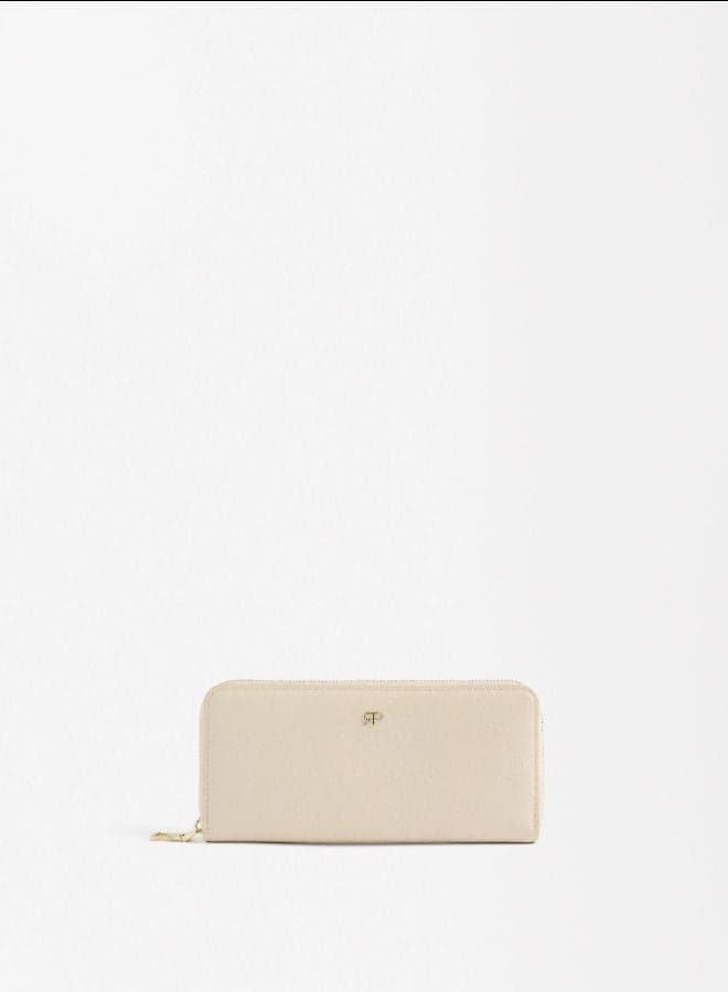 PARFOIS Beige Elegance: Chic Zip Coin Purse for Women