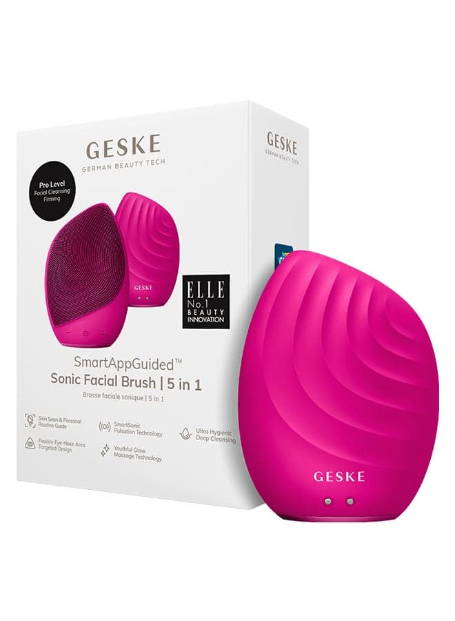 5-in-1 Sonic Facial Cleansing Brush | Vibrant Magenta