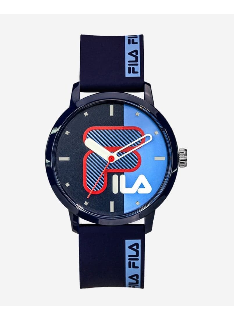 FILA Unisex Analogue Timepiece with Blue Silicone Strap 38-326-001