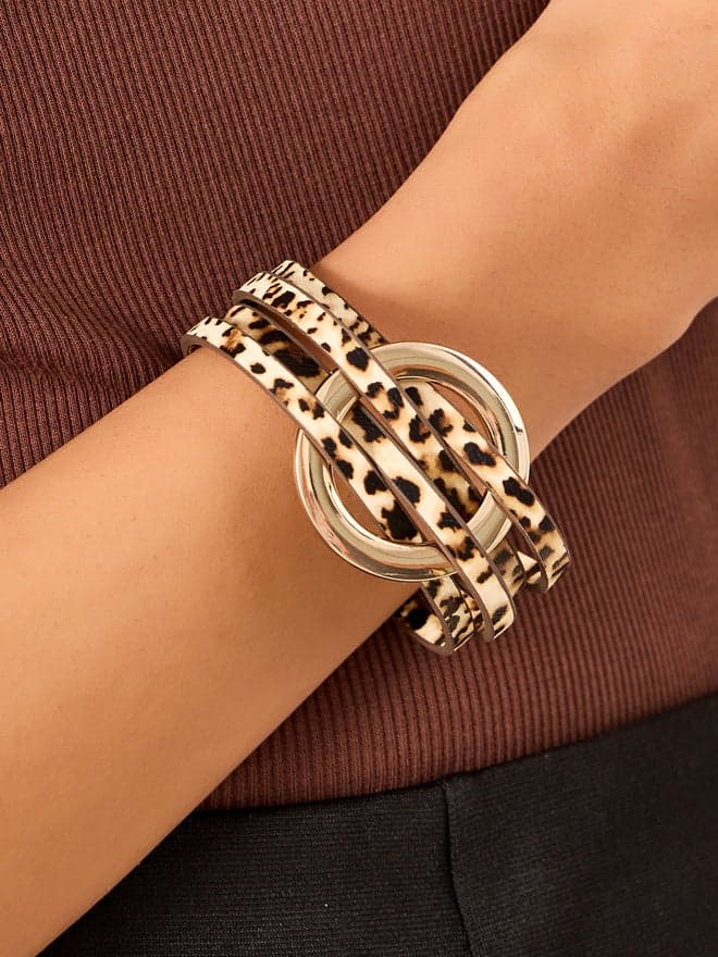 Styli Leopard Print Multistrand Women's Bracelet – Chic Accessory
