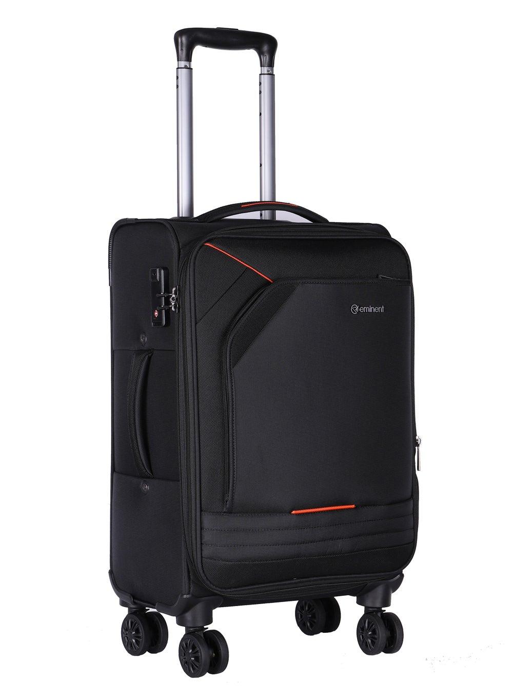 E777SZ Black Medium Checked 24-inch Trolley Suitcase