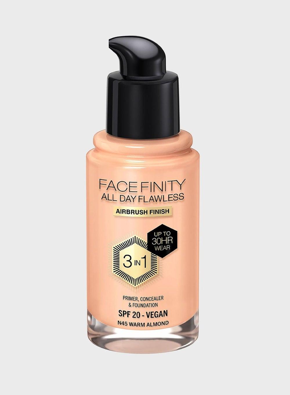 Facefinity Flawless Matte Foundation N45 Warm Almond, 30ml - Image 1