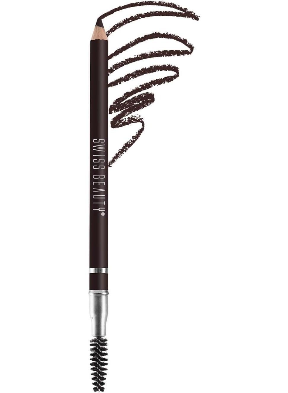 Swiss Beauty Deep Brown Eyebrow Definer Pencil with Spoolie, 1.5Gm