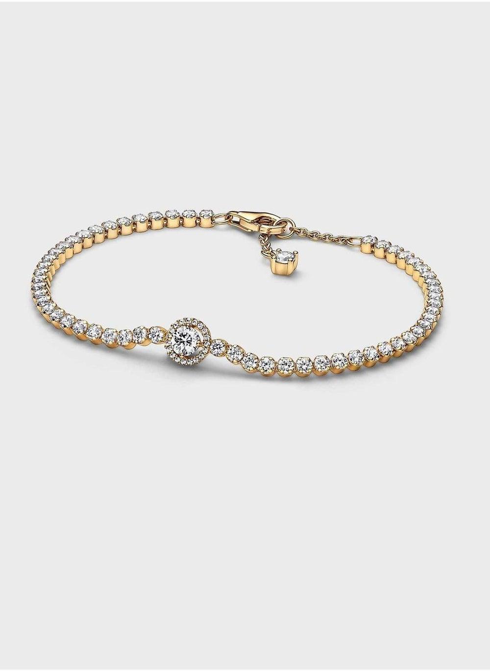 PANDORA Timeless 14K Gold-Plated Sparkling Halo Bracelet