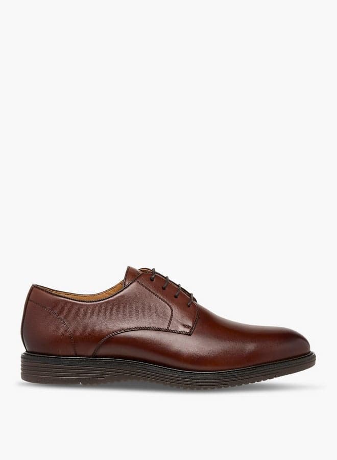 Elegant 38611 100Onex Men's Brown Derby Lace-Ups - Image 1