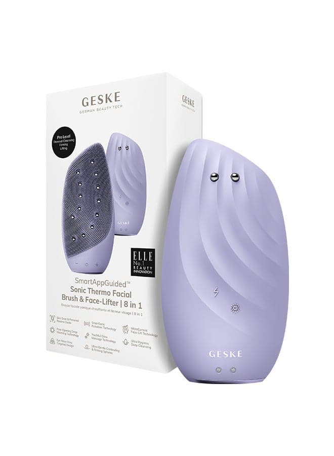 SmartAppGuided 8-in-1 Sonic Thermo Facial Brush - Purple - Image 1