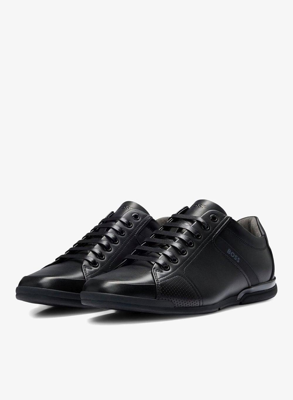 BOSS Leather Low-Top Sneakers with Advanced Odour-Control