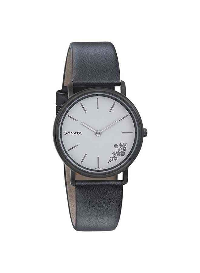 ساعة يد Sonata بسوار جلدي فاخر 87029NL01 - 34 مم - Image 1